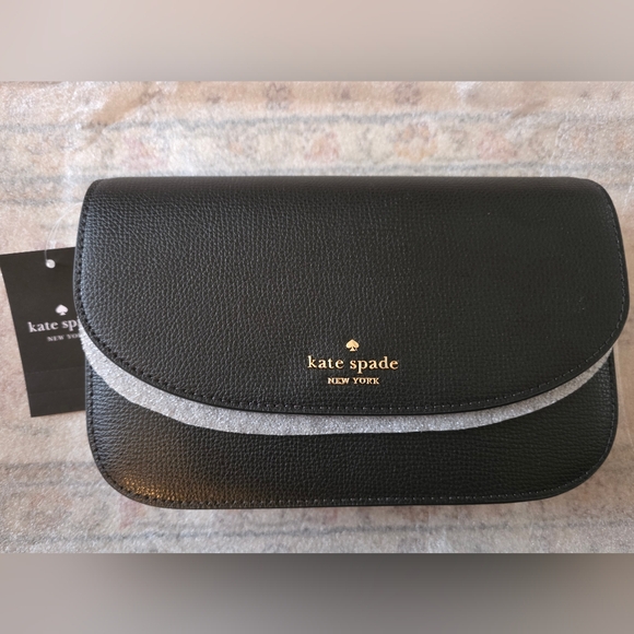NWT Kate Spade Black Kristi Crossbody Bag with Gold Detail - Picture 1 of 6